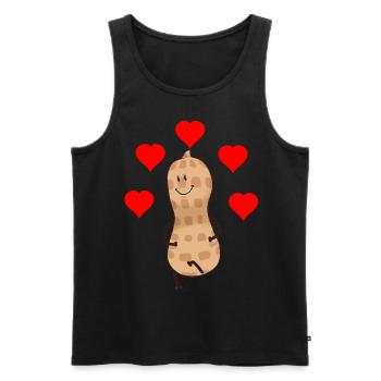 Heartfelt Peanut Nut Gift Idea Valentine - Men's Premium Organic Tank Top - black - Front - AI Model Male 178 light (178cm)