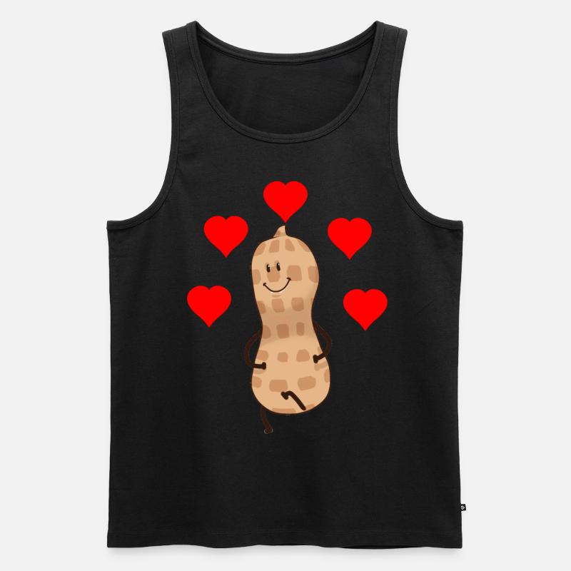 Herzlich Erdnuss Nuss Geschenkidee Valentin - Männer Premium Bio Tank Top - Schwarz