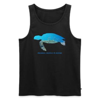 Schildkröte Ozean Meer Umweltschutz Klimaschutz - Männer Premium Bio Tank Top - Schwarz - Vorne - Michal (187cm)