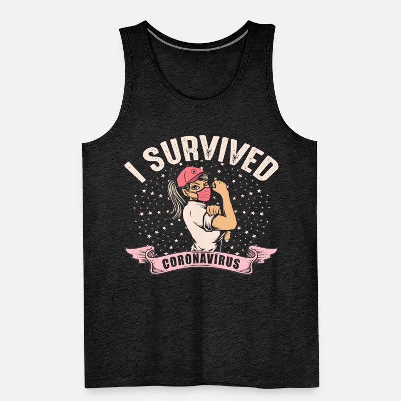Coronavirus Covid 19 I Survived Men's Premium Organic Tank Top