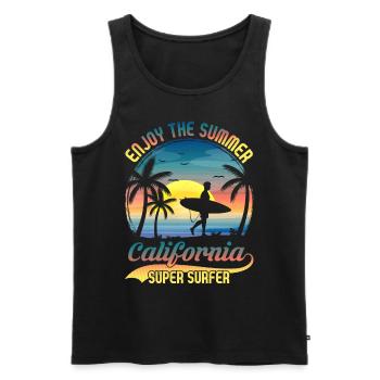 California Surfing - Débardeur bio Premium Homme - noir - Devant - AI Model Male 178 light (178cm)