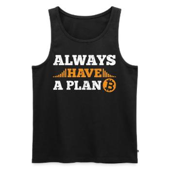 Always have a plan B Btc Bitcoin Distressed - Men's Premium Organic Tank Top - black - Front - AI Model Male 178 light (178cm)