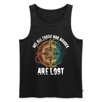 Not all those who wander are lost - Men's Premium Organic Tank Top - black - Front - Michal (187cm)