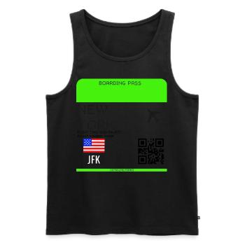 Boarding Pass New York NYC Flugticket - Männer Premium Bio Tank Top - Schwarz - Vorne - Michal (187cm)