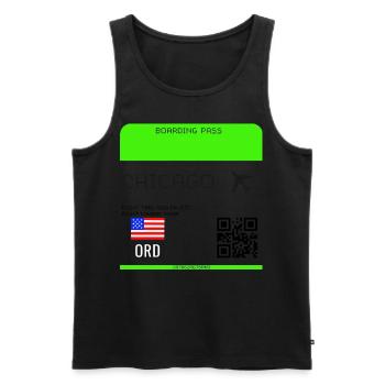 Boarding Pass Chicago Flugticket - Männer Premium Bio Tank Top - Schwarz - Vorne - Michal (187cm)
