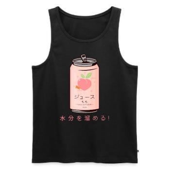 90s Japanese Aesthetic Peach Juice Can Aesthetic - Débardeur bio Premium Homme - noir - Devant - AI Model Male 178 light (178cm)