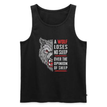 Wolf Motivation Sort Cadeau - Débardeur bio Premium Homme - noir - Devant - Michal (187cm)