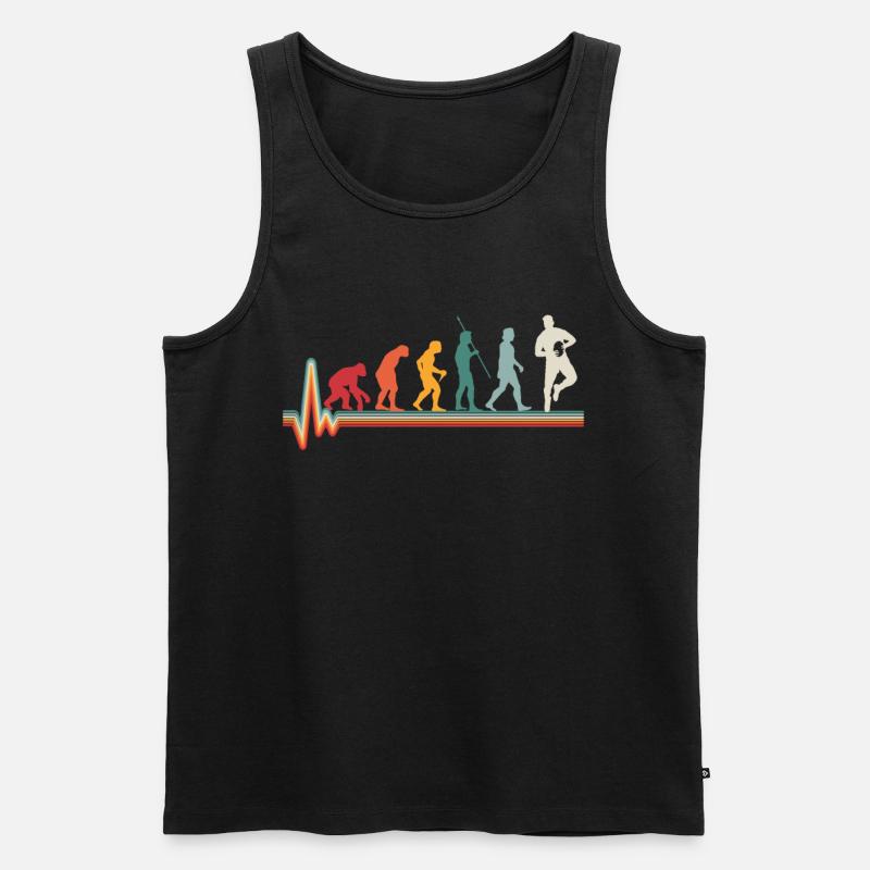 Evolution Heartbeat Rugby Gift - Men's Premium Organic Tank Top - black