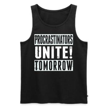 Procrastinators Unite Tomorrow Procrastination - Männer Premium Bio Tank Top - Schwarz - Vorne - AI Model Male 178 light (178cm)