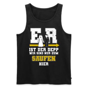Er Ist Der Depp Jga Junggesellenabschied Männer - Männer Premium Bio Tank Top - Schwarz - Vorne - AI Model Male 178 light (178cm)