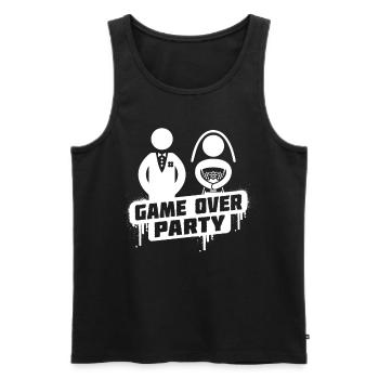 Game Over Party Bachelor Party Funny - Men's Premium Organic Tank Top - black - Front - Michal (187cm)