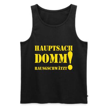Hauptsach Domm rausgschwätzt Schwäbisch - Männer Premium Bio Tank Top - Schwarz - Vorne - AI Model Male 178 light (178cm)