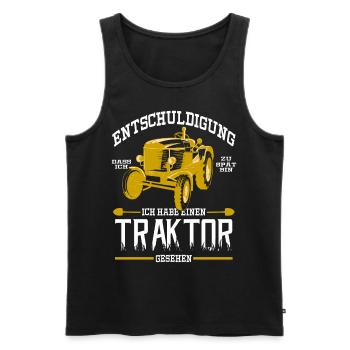 Traktor Kinder Landwirt Bauer Bauernhof Spruch - Männer Premium Bio Tank Top - Schwarz - Vorne - AI Model Male 178 light (178cm)