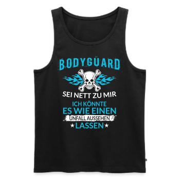 Lustiger Bodyguard Spruch Unfall Aussehen Lassen - Männer Premium Bio Tank Top - Schwarz - Vorne - Michal (187cm)