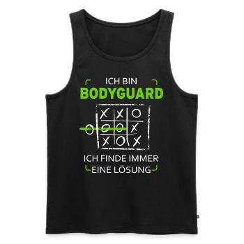 Ich bin Bodyguard Drei Gewinnt Lustig Witzig - Männer Premium Bio Tank Top - Schwarz - Vorne - Michal (187cm)