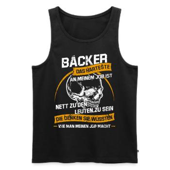 Bäcker Sarkastischer Konditor Spruch - Männer Premium Bio Tank Top - Schwarz - Vorne - AI Model Male 178 light (178cm)