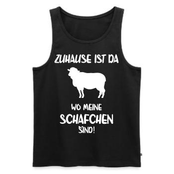 Zuhause Ist Wo Meine Schafe Sind Schäfer Landwirt - Männer Premium Bio Tank Top - Schwarz - Vorne - AI Model Male 178 light (178cm)