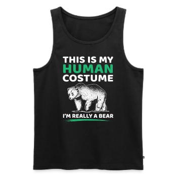 Halloween Bear Costume Funny - Men's Premium Organic Tank Top - black - Front - Michal (187cm)