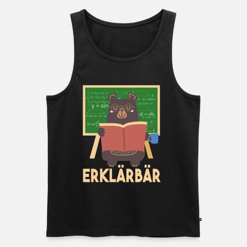 Erklärbär - Männer Premium Bio Tank Top - Schwarz