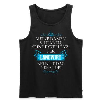 Seine Exzellenz Der Landwirt Betritt Das Gebäude - Männer Premium Bio Tank Top - Schwarz - Vorne - Michal (187cm)