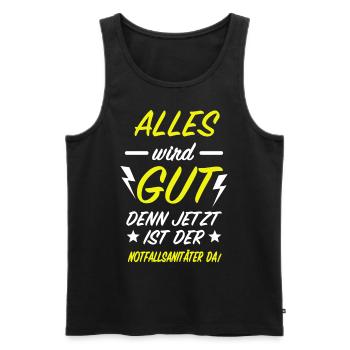 Notfallsanitäter Rettungsdienst Sanitäter - Männer Premium Bio Tank Top - Schwarz - Vorne - Michal (187cm)