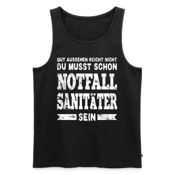 Notfallsanitäter Sanitäter - Männer Premium Bio Tank Top - Schwarz - Vorne - Michal (187cm)