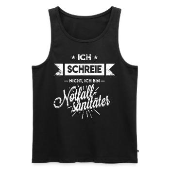 Ich Schreie Nicht Ich Bin Notfallsanitäter - Männer Premium Bio Tank Top - Schwarz - Vorne - AI Model Male 178 light (178cm)