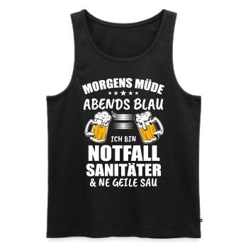 Notfallsanitäter Bier Sanitäter - Männer Premium Bio Tank Top - Schwarz - Vorne - Michal (187cm)