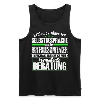 Notfallsanitäter Selbstgespräche - Männer Premium Bio Tank Top - Schwarz - Vorne - Michal (187cm)