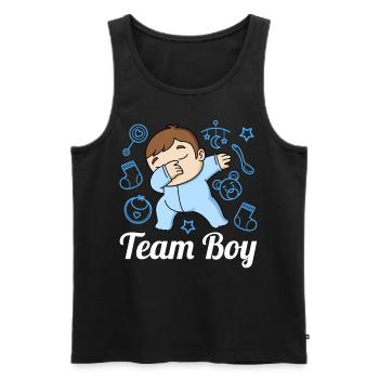 Team Boy Gender Reveal - Men's Premium Organic Tank Top - black - Front - AI Model Male 178 light (178cm)
