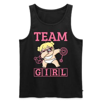 Révélation de genre Team Girl - Débardeur bio Premium Homme - noir - Devant - AI Model Male 178 light (178cm)