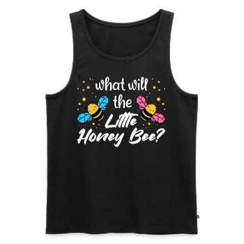 What will Baby Bee Gender Reveal Boy Honey Bee - Männer Premium Bio Tank Top - Schwarz - Vorne - AI Model Male 178 light (178cm)