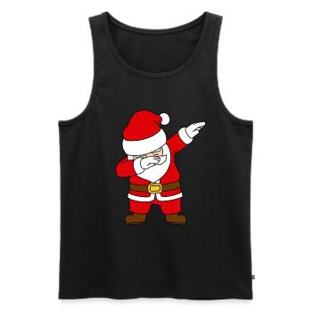 Dabbing Santa Elf Graphic Reindeer Xmas for girls - Men's Premium Organic Tank Top - black - Front - Michal (187cm)