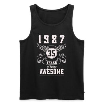 Jahrgang 1987 Geburtstag Geschenk 35 Jahre - Männer Premium Bio Tank Top - Schwarz - Vorne - Michal (187cm)