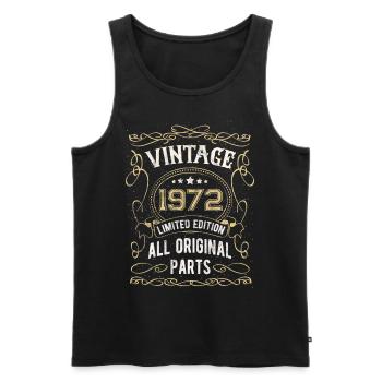 Jahrgang 1972 Geburtstag Geschenk 50 Jahre - Männer Premium Bio Tank Top - Schwarz - Vorne - Michal (187cm)