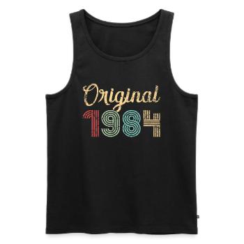 Original 1984 Cadeau d’anniversaire 38 ans rétro - Débardeur bio Premium Homme - noir - Devant - AI Model Male 178 light (178cm)