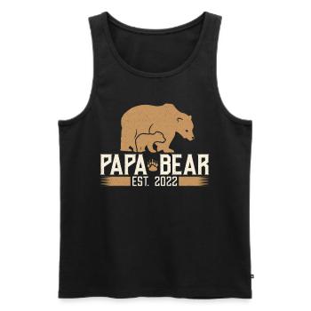 Papa Bear Est. 2022 Père-à-être Papa Cadeau - Débardeur bio Premium Homme - noir - Devant - AI Model Male 178 light (178cm)