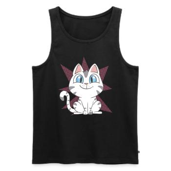 Cute Cat - Men's Premium Organic Tank Top - black - Front - AI Model Male 178 light (178cm)