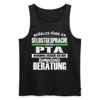 PTA Selbstgespräche Kompetente Beratung Lustig - Männer Premium Bio Tank Top - Schwarz - Vorne - AI Model Male 178 light (178cm)