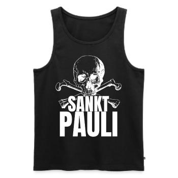 St pauli. St pauli Fan. Paulianer Hamburger fan - Männer Premium Bio Tank Top - Schwarz - Vorne - AI Model Male 178 light (178cm)
