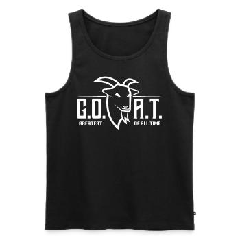 GOAT Greatest Of All Time G.O.A.T. - Men's Premium Organic Tank Top - black - Front - AI Model Male 178 light (178cm)
