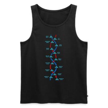 Alpinist DNA 14 Highest Mountains Everest K2 Makalu - Men's Premium Organic Tank Top - black - Front - AI Model Male 178 light (178cm)