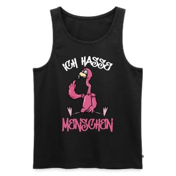 Ich hasse Menschen Flamingo Lustig Kostüm Party - Männer Premium Bio Tank Top - Schwarz - Vorne - Michal (187cm)