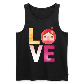LOVE Home Maison Accueil - Débardeur bio Premium Homme - noir - Devant - AI Model Male 178 light (178cm)