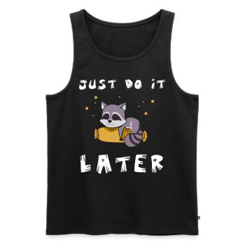 Raccoon Official Sleeping Shirt - Men's Premium Organic Tank Top - charcoal grey - Front - Alexander (188cm)