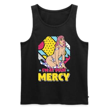 EROTIC SEXY GIRL I'M AT YOUR MERCY POP-ART - Männer Premium Bio Tank Top - Schwarz - Vorne - AI Model Male 178 light (178cm)