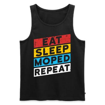 MOPED Moped GDR Motorcycle | EAT SLEEP MOPED REPEAT - Men's Premium Organic Tank Top - black - Front - AI Model Male 178 light (178cm)