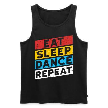 DANSE DANSEURS | MANGER DORMIR DANSER RÉPÉTER - Débardeur bio Premium Homme - noir - Devant - Michal (187cm)