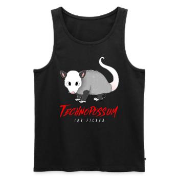 TECHNO TECHNOPOSSUM VOTRE PUTAIN D’OPOSSUM - Débardeur bio Premium Homme - noir - Devant - AI Model Male 178 light (178cm)