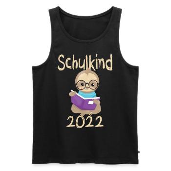 Schulkind 2022 Faultier - Männer Premium Bio Tank Top - Schwarz - Vorne - Michal (187cm)